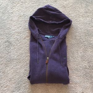 Men’s Purple Polo Zip Front Sweater Size Medium